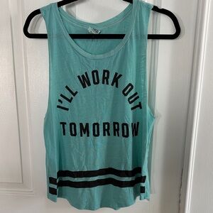 PINK Women's Sleeveless Workout Tank Top - Teal